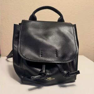 Coach F59819 Derby Leather Backpack Black NWT